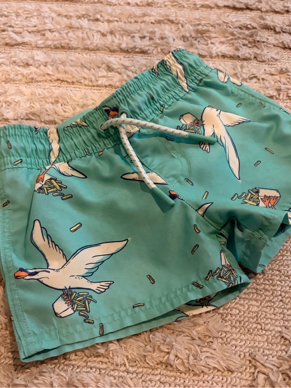 Cat & Jack Turquoise Seagull Print Swim Shorts